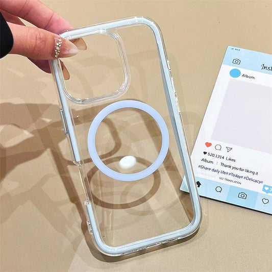 for IPhone 16 INS-style Minimalist Candy-colored Colorful Magnetic Mobile Phone Case Anti-drop Protective Cover