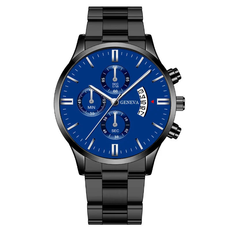 Fashion Mens Watches Luxury Silver Stainless Steel Quartz Wrist Watch Man Business Watch for Men Calendar Clock Reloj Hombre