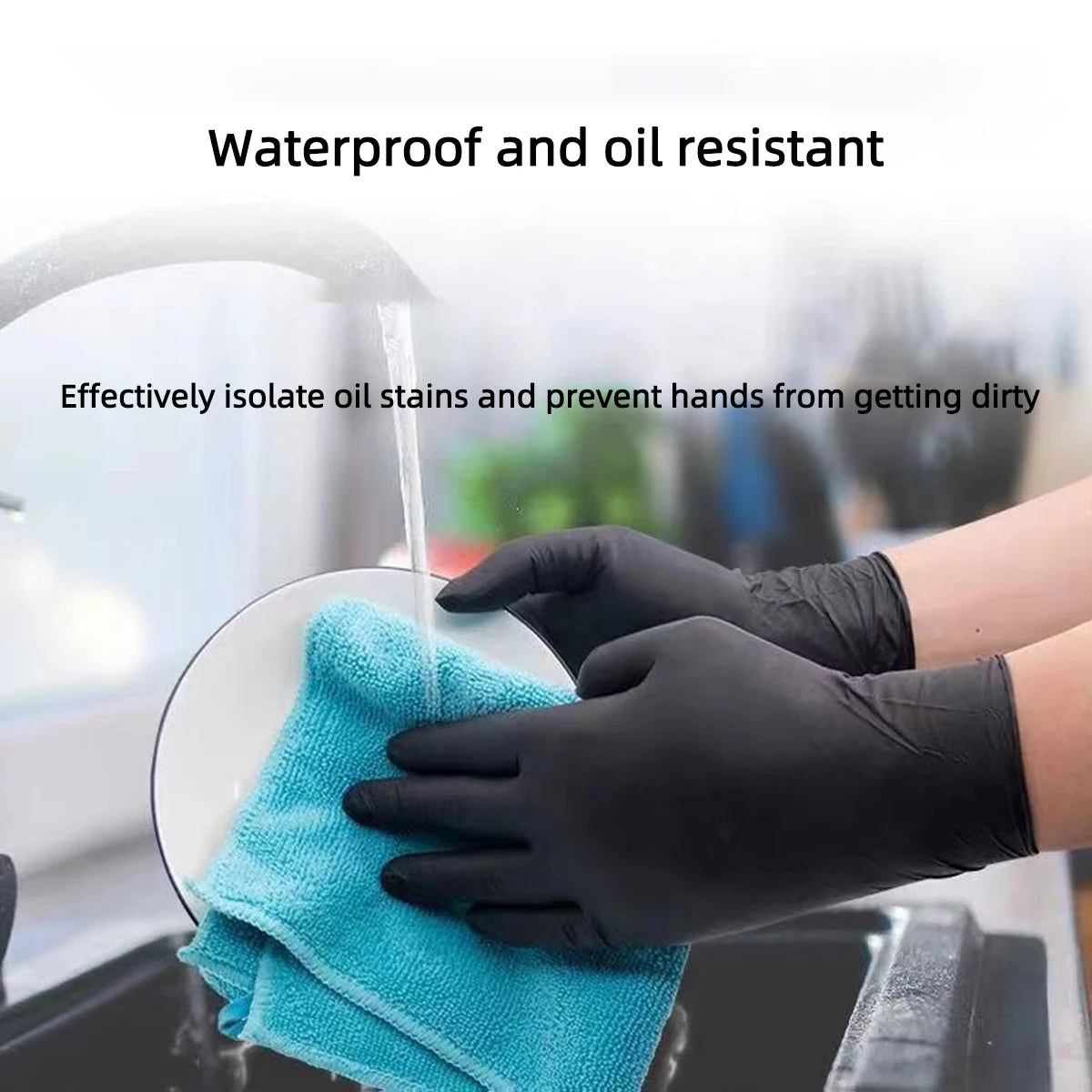 20/50/100pcs Black vinyl gloves food grade gloves disposable gloves for cleaning cooking food preparation latex free powder free