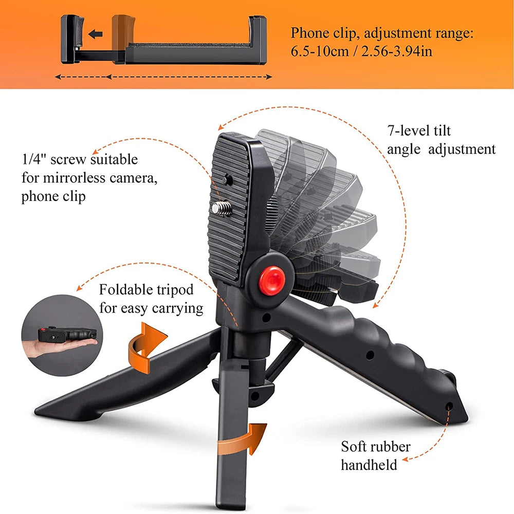 Vlogging Kit Smartphone Camera Video Vlogging Kit for iPhone/Android with Light + Microphone + Tripod + Phone Holder for Vlog