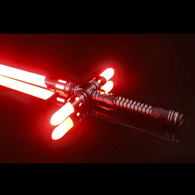 Yanqing Kylo Cross RGB Lightsaber Metal Hilt With 10 Set Sound Fonts Ren Smoth Swing Heavy Dueling Pixel Laser Sword Toys