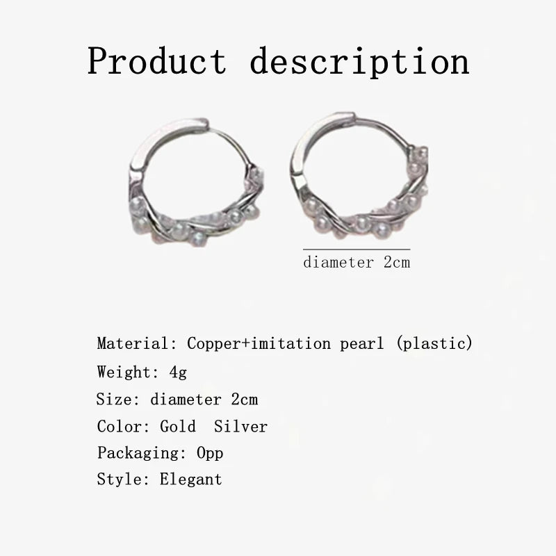 C Shaped Wrapped Pearl Earrings Simple and Versatile Elegant and Elegant Style Earrings