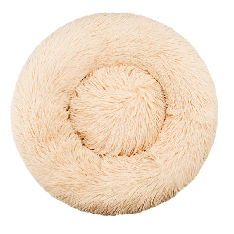 40-90cm Round Pet Bed for Large Dog Bed Super Soft Cat Bed Long Plush Dog House for Medium Dog House Winter Warm Sleeping