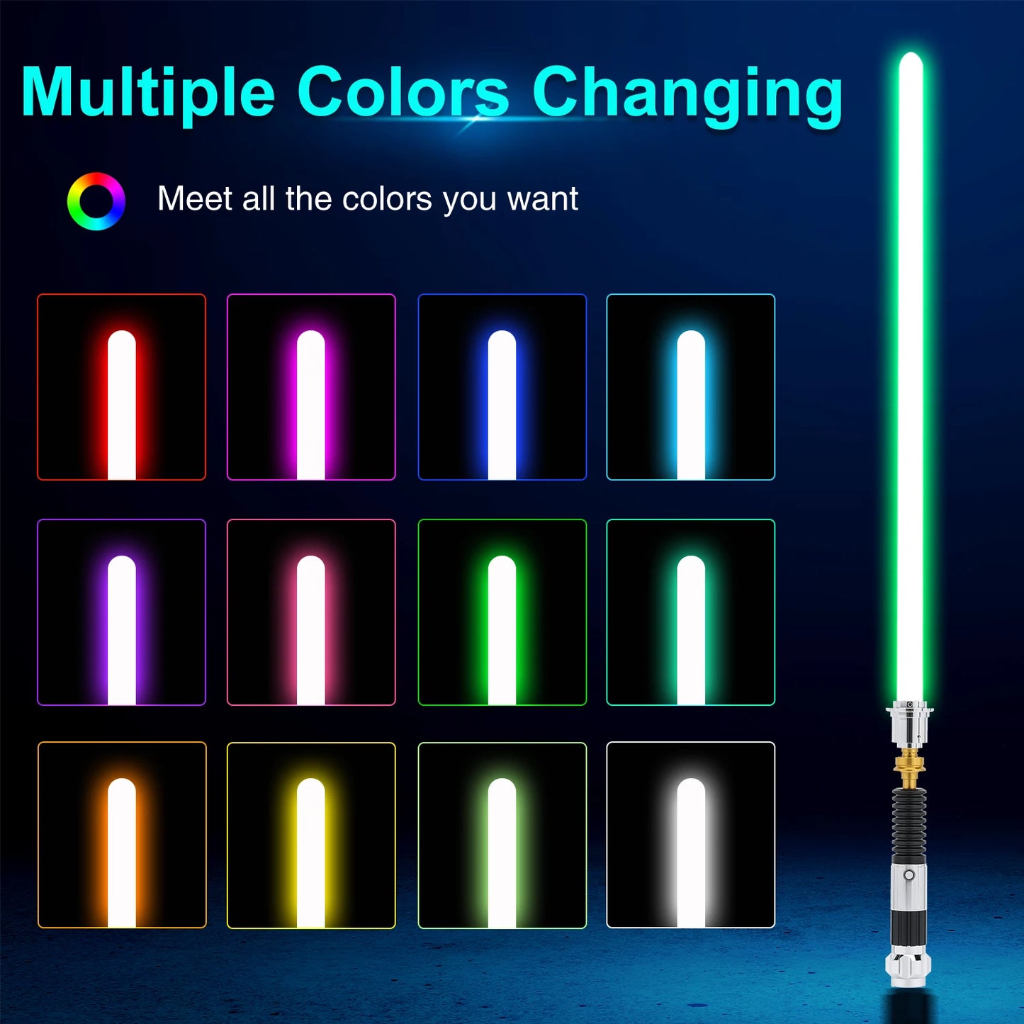 TXQSABER Obiwan Kenobi Lightsaber Neo Pixel SNV4 Proffie Smooth Swing App Control Metal Hilt Laser Saber Replica Cosplay Toys