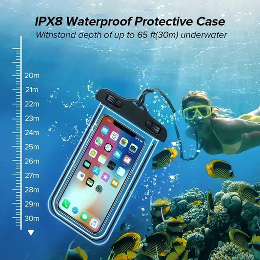 Universal Waterproof Phone Case Swimming Water Proof Bag Underwater Protector Pouch Cover For iPhone Samsung below 6.7" Phone