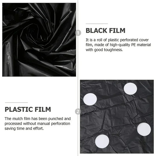 Grow Your Vegetables with Our High-Quality Black Plastic MulchFilm - Perfect for Greenhouses and Plant Protection!