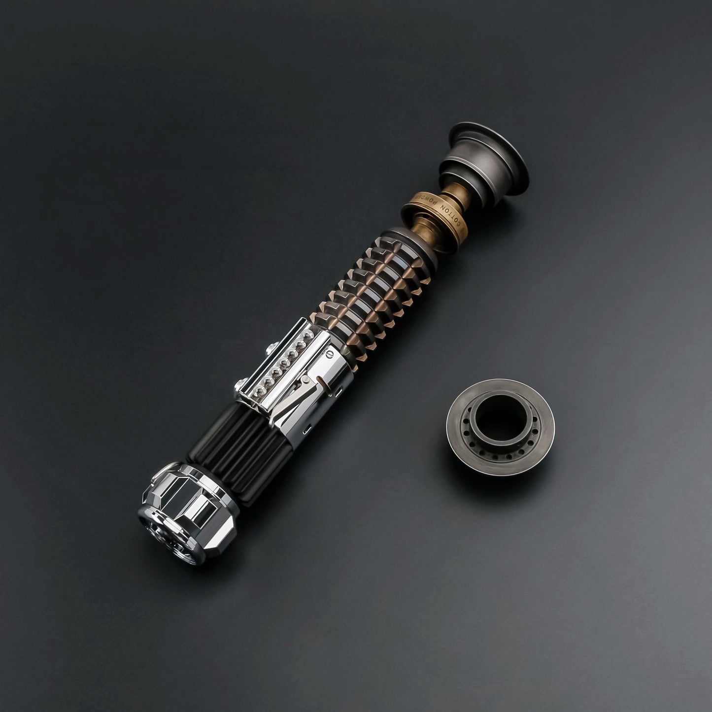 TXQSABER Metal Kenobi hilt Cosplay Toys Jedi Lightsaber Colloection Colors Changing Blaster Bluetooth Gesture Ignition-Only hilt
