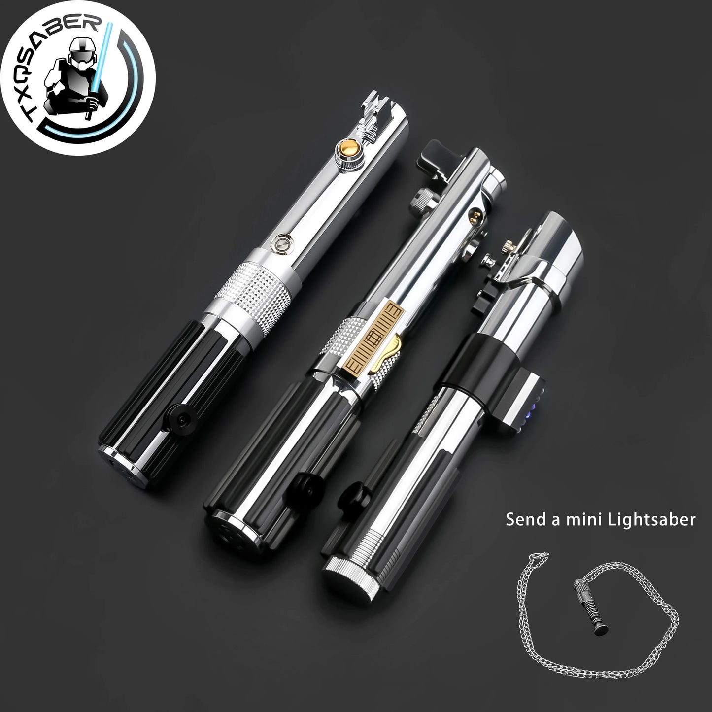 TXQSABER Replica Lightsaber Anakin Series SDRGB Pixel no Blade Metal Hilt Light Saber Parts Lasersword for Adult Cosplay Toys