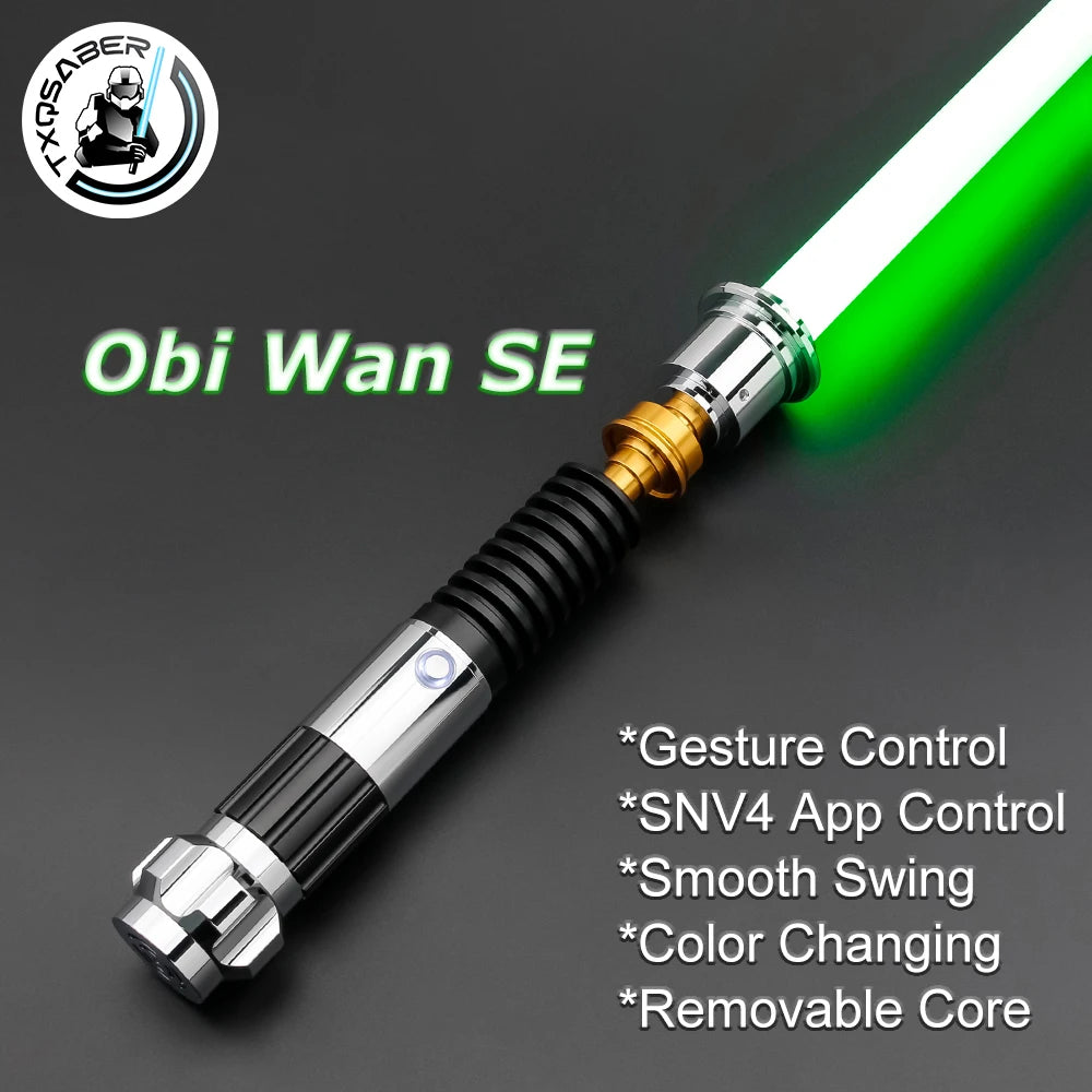 TXQSABER Obiwan Kenobi Lightsaber Neo Pixel SNV4 Proffie Smooth Swing App Control Metal Hilt Laser Saber Replica Cosplay Toys