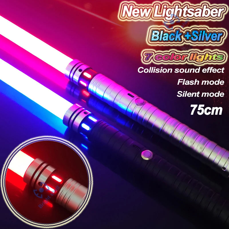 RGB Metal Lightsaber Laser Sword Toys Light Saber 15Color Change Kids Soundfonts Force FX FOC Blaster Toys Jedi Laser Sword Gift