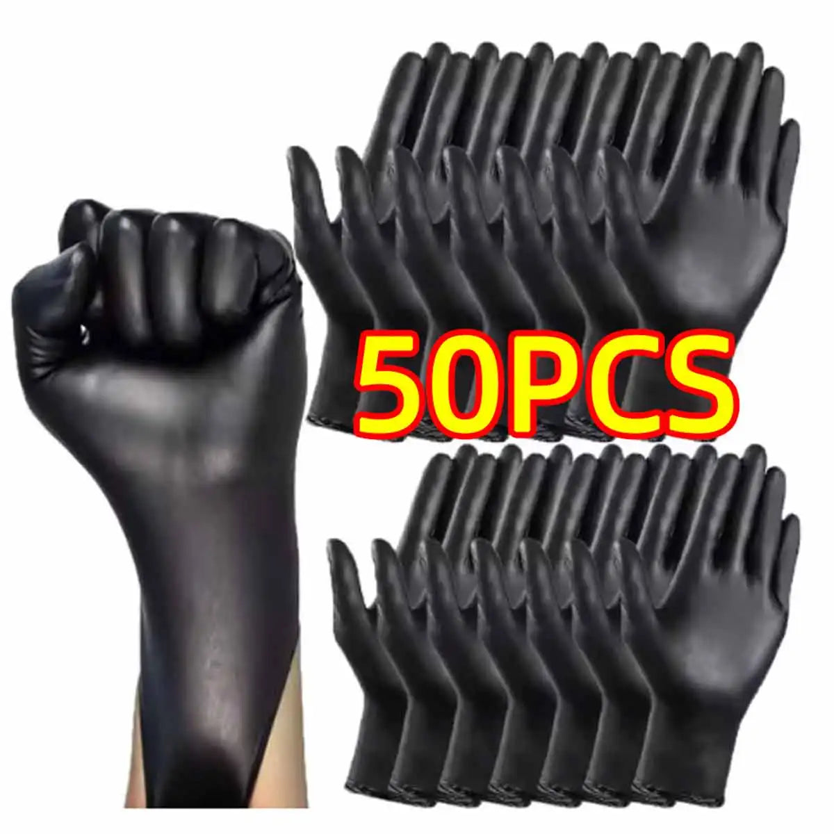 20/50/100pcs Black vinyl gloves food grade gloves disposable gloves for cleaning cooking food preparation latex free powder free