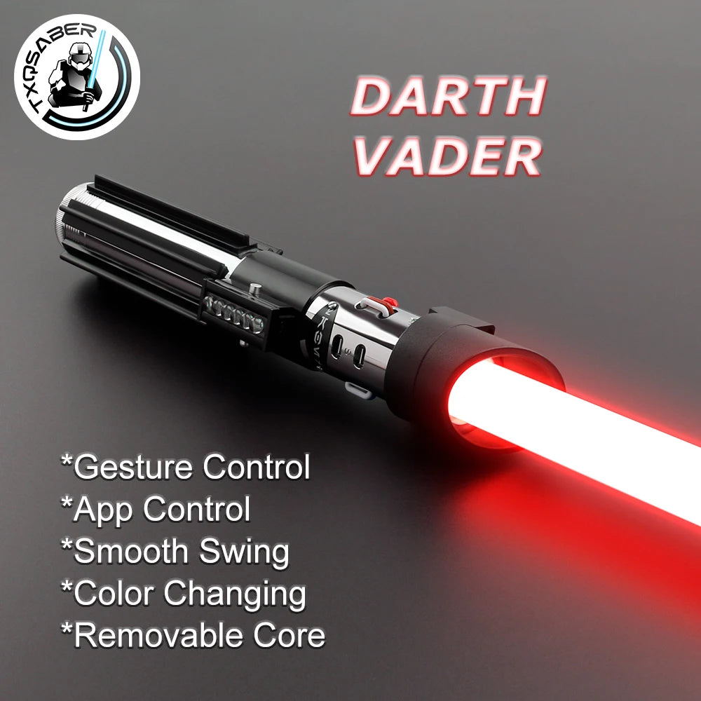 TXQSABER Lightsaber Neopixel Smooth Swing Laser Sword Metal Handle LED Strip Blade Jedi Cosplay Christmas Gift Vader Replica